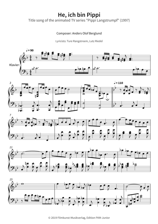 gallery: He, ich bin Pippi - Title song of the animated TV series Pippi Langstrumpf (1997) , ,  (Klavier Solo)
