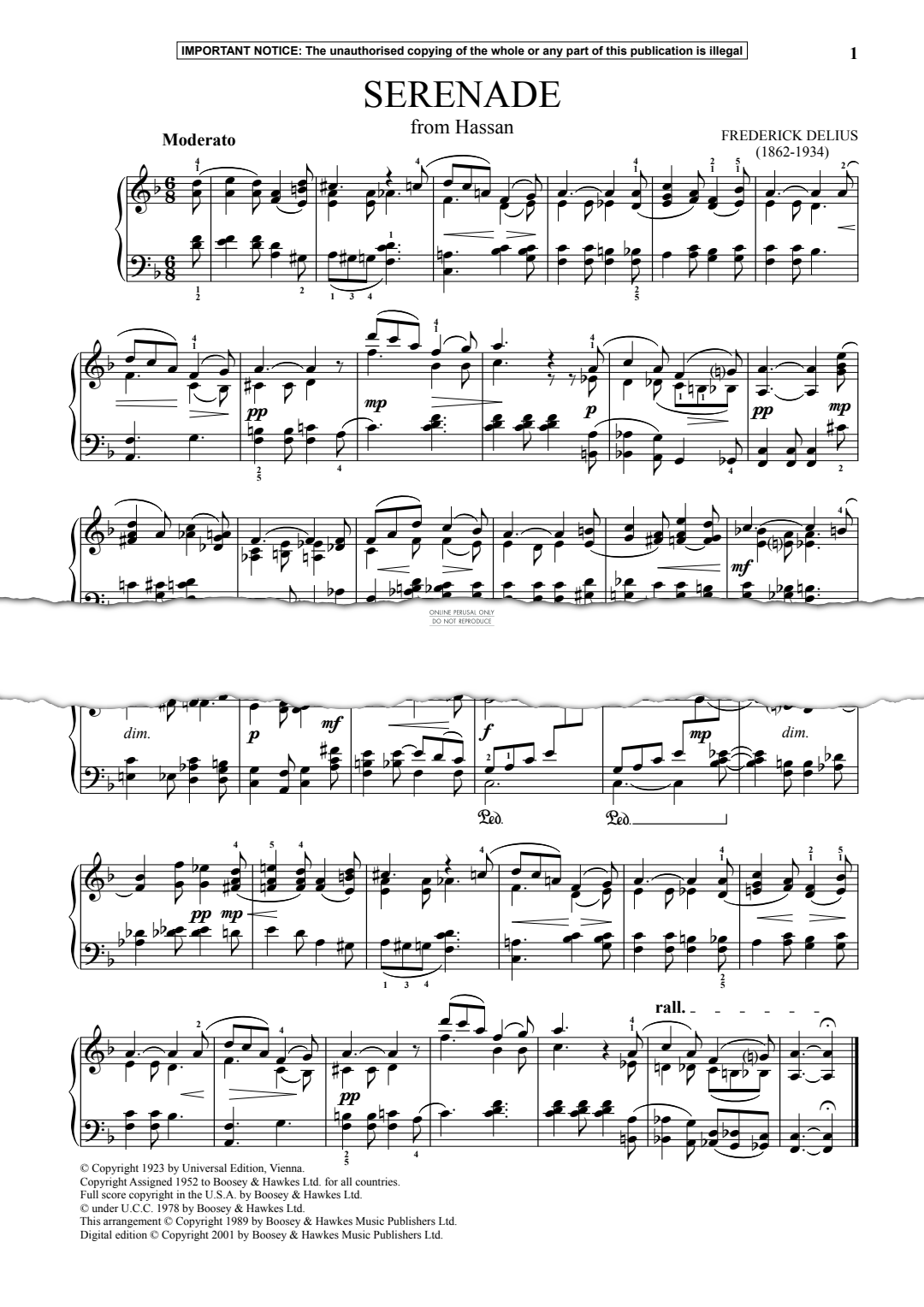 gallery: Serenade from 'Hassan', Frederick Delius