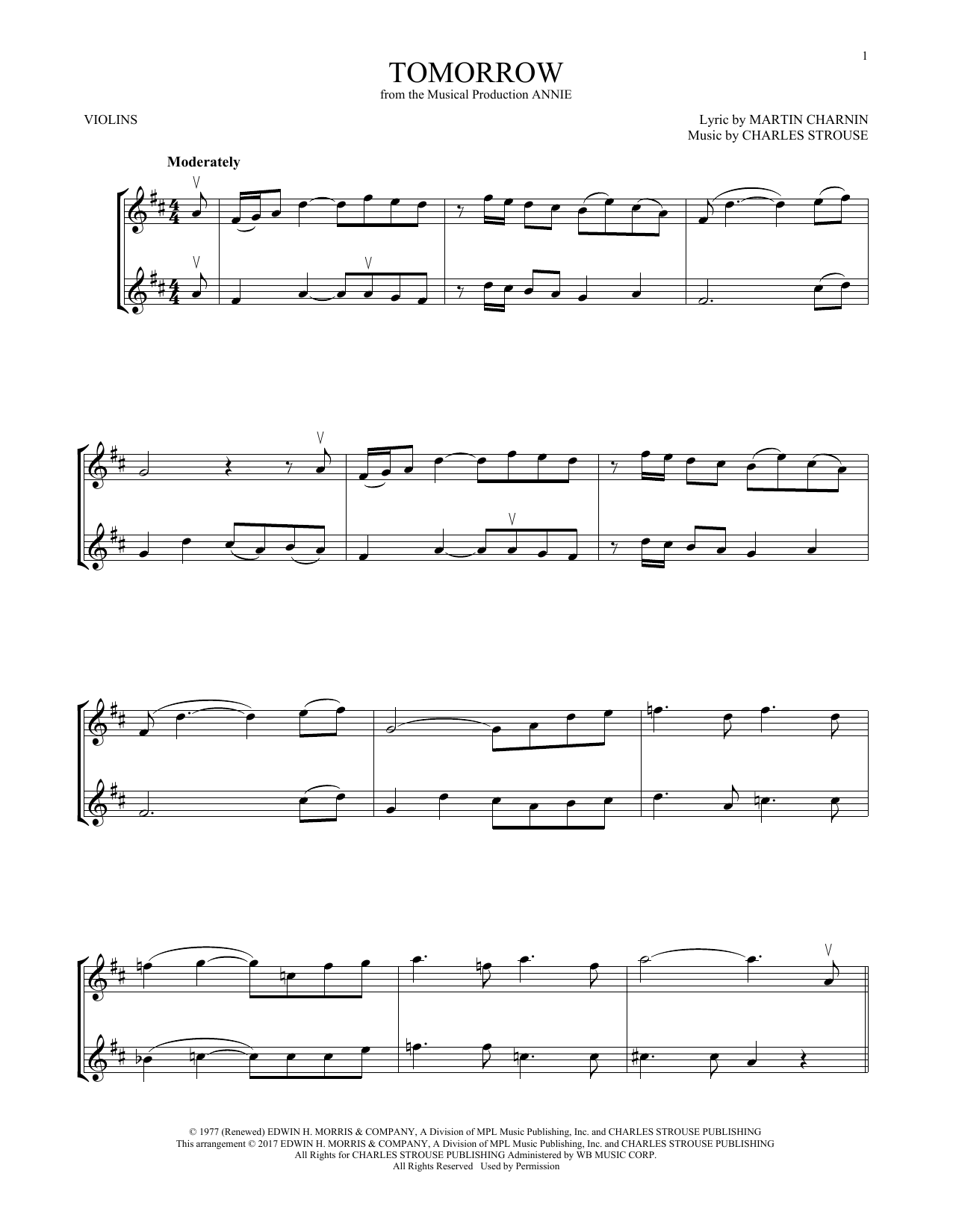 Product gallery: Page 1 of 1 Tomorrow (from Annie), Charles Strouse