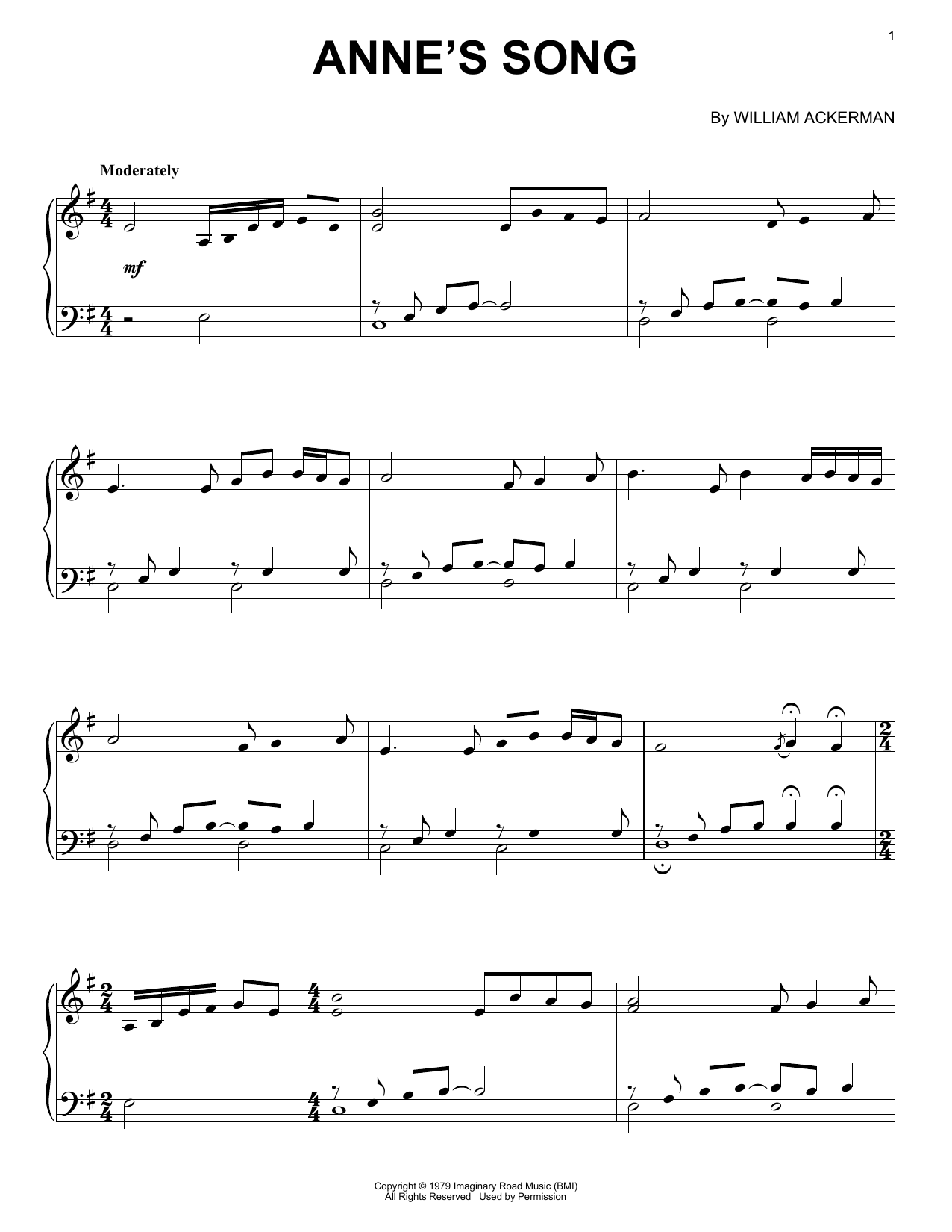 Produktbild zu: Anne's Song