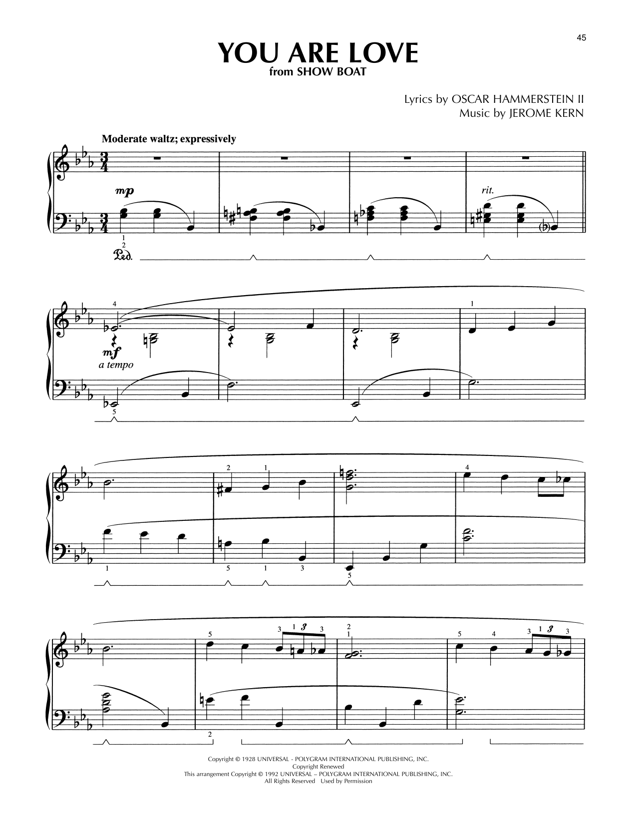 Produktbild zu: You Are Love (from Show Boat) (arr. Lee Evans)