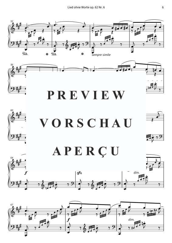 Product gallery: Page 8 of 9 Lied ohne Worte op. 62 Nr. 6, , Solo Piano