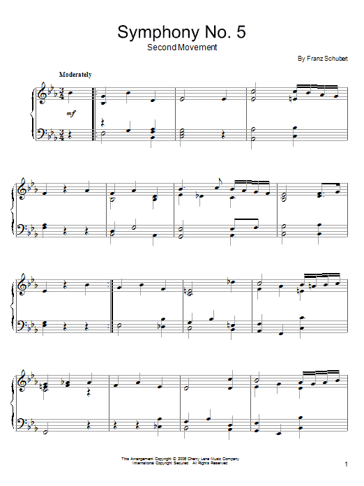 Product gallery: Page 1 of 1 Symphony No. 5, Franz Schubert