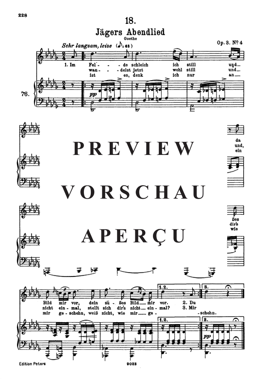 Product picture to: Jägers Abendlied D.368Franz Schubert