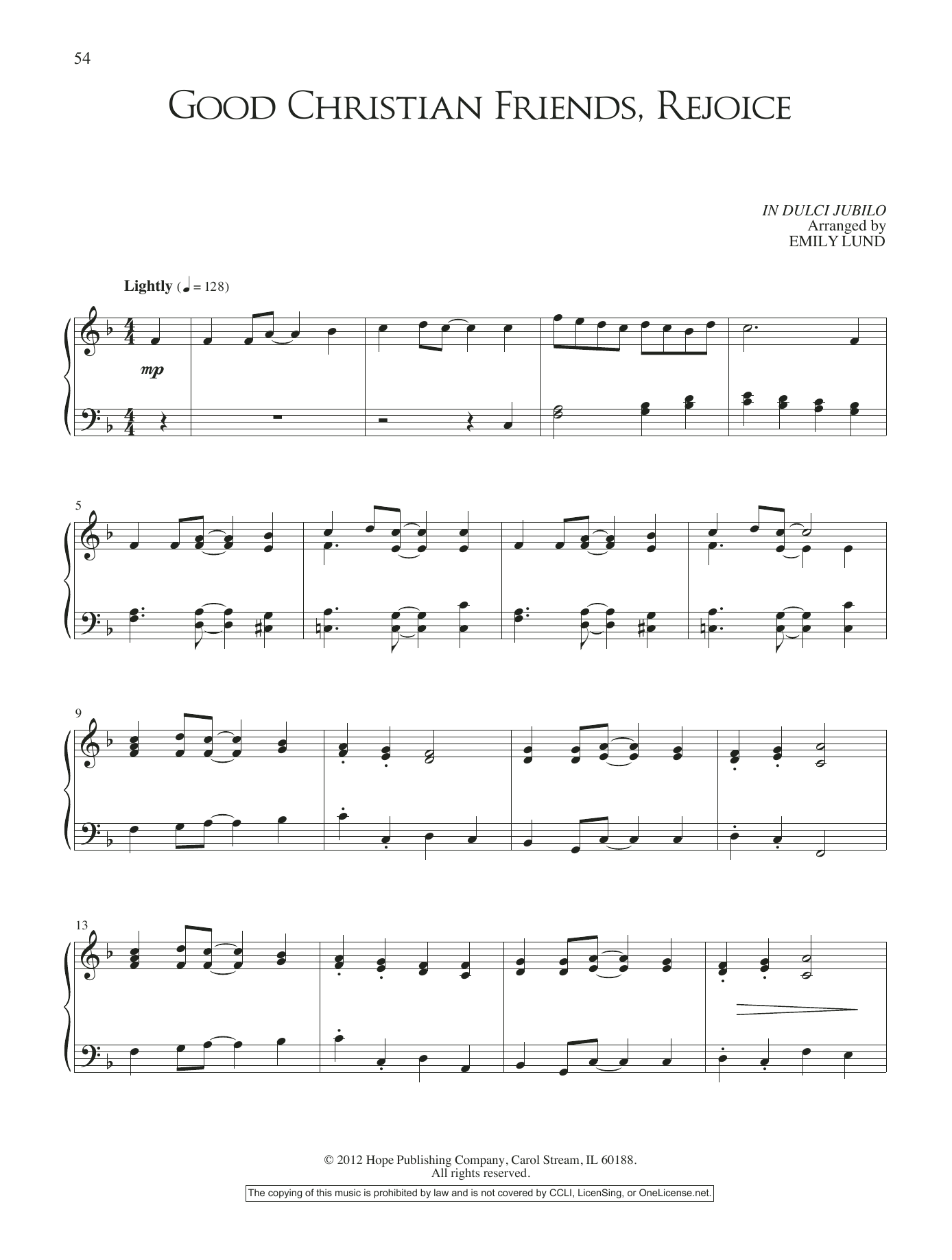 Product gallery: Page 1 of 1 Good Christian Friends, Rejoice, Emily Lund