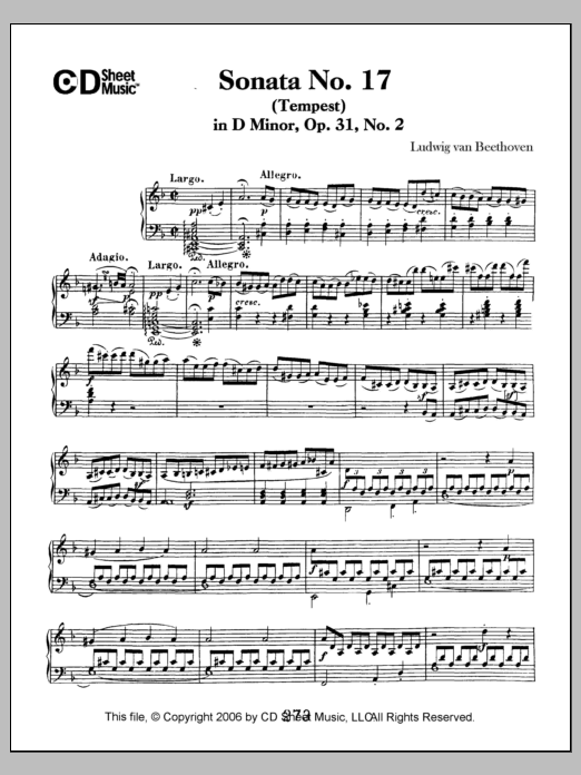 Produktbild zu:  Sonata No. 17 In D Minor (tempest), Op. 31, No. 2 - Ludwig van Beethoven