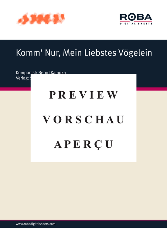 gallery: Komm nur, mein liebstes Vögelein , , (Klavier + Gesang)