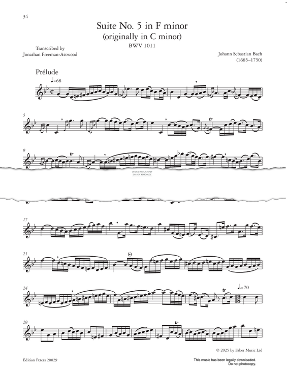 Produktgalerie: Seite 1 von 1 Suite No.5 in F Minor BWV1011, Johann Sebastian Bach, Trompete