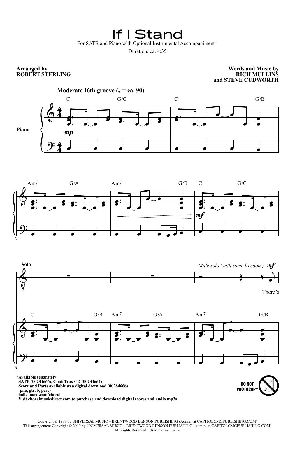 Product picture to: If I Stand (arr. Robert Sterling)
