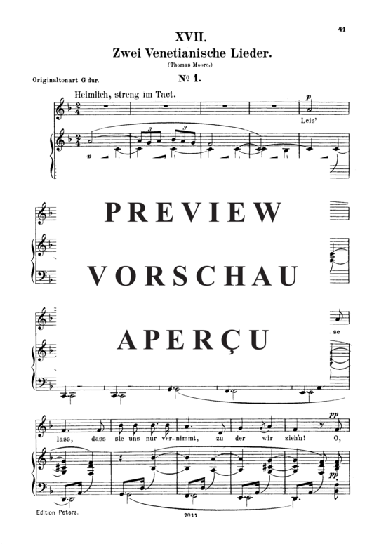 Product gallery: Page 2 of 4 Venetianisches Lied I Op.25 No.17, , Low Voice and Piano