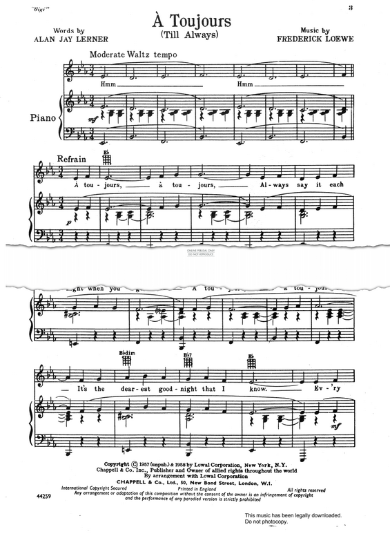 Produktbild zu: À Toujours (Till Always) (from 'My Fair Lady')