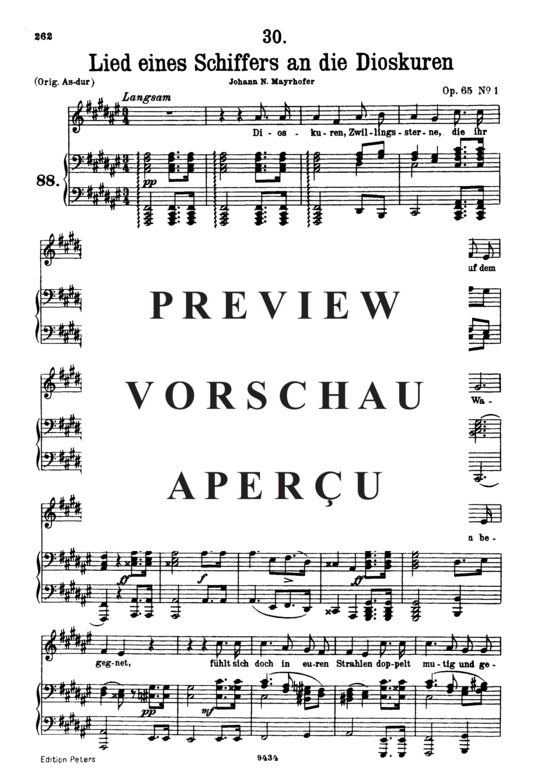 Product gallery: Page 2 of 3 Lied eines Schiffers an die Dioskuren D.360 in Fis-Dur, , Low Voice and Piano