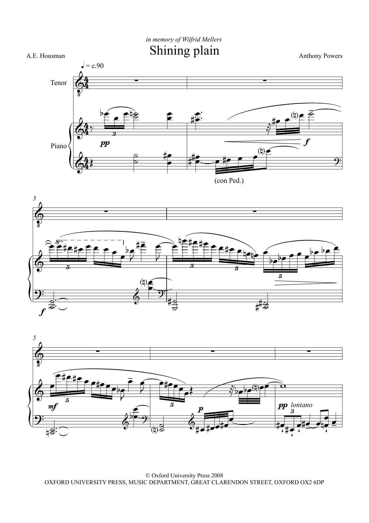 Product picture to: Shining Plain (for tenor and piano)