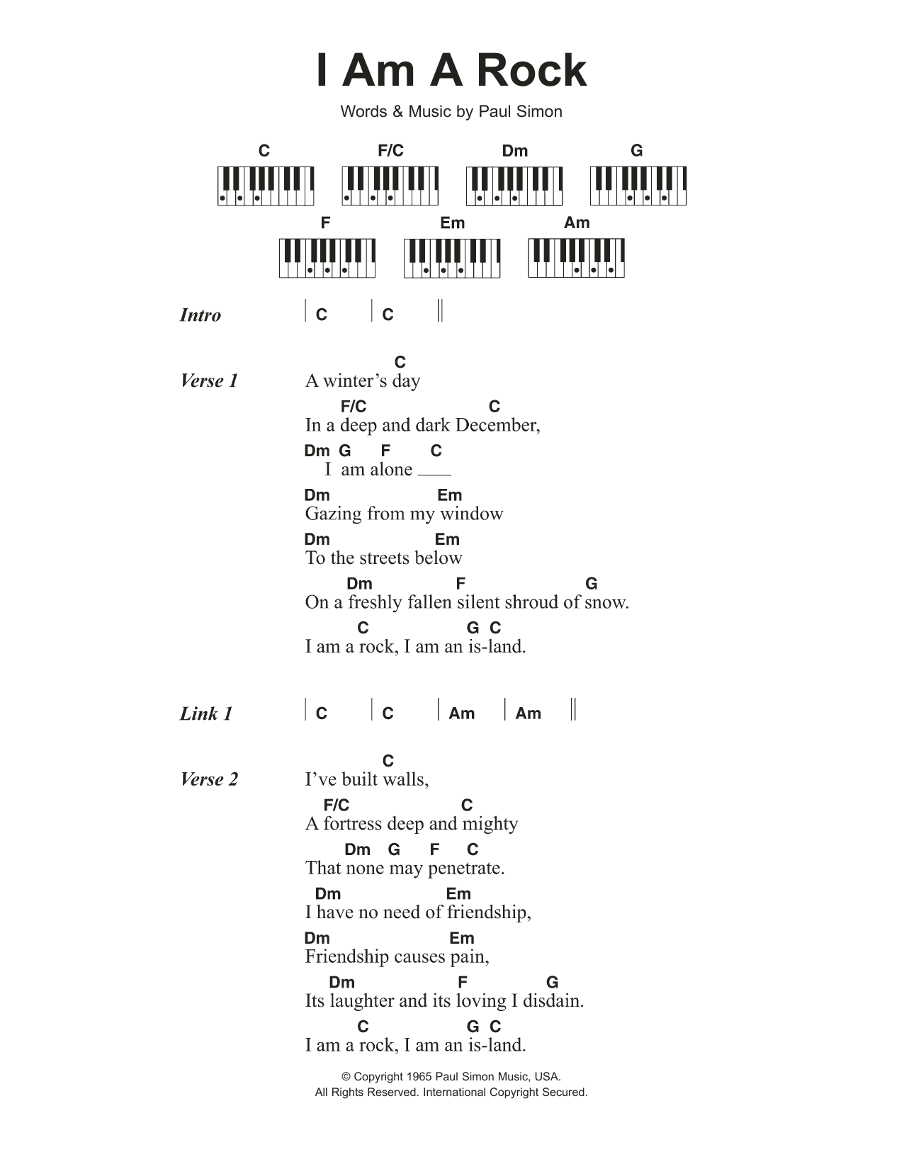 Produktbild zu: I Am A Rock