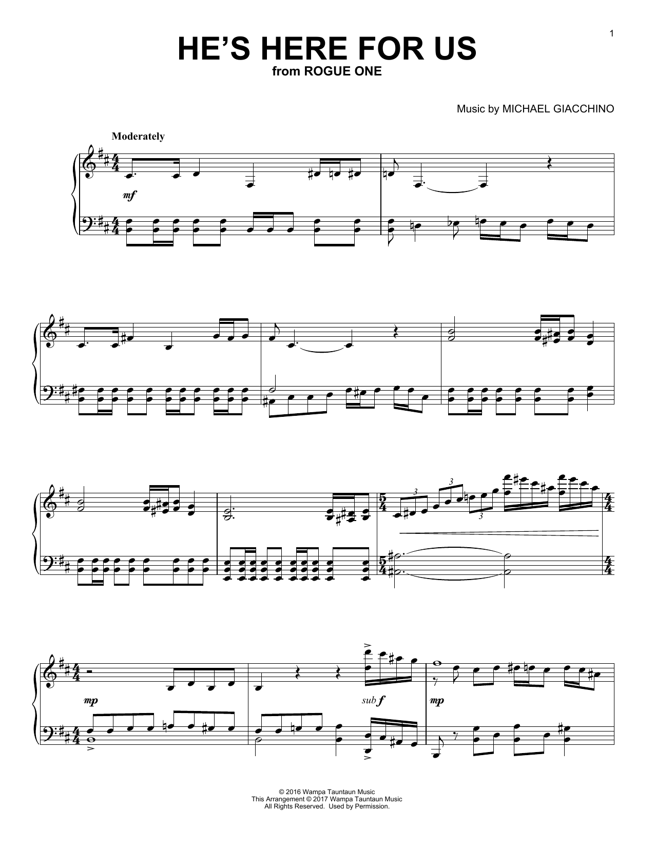 Product gallery: Page 1 of 1 He's Here For Us, Michael Giacchino