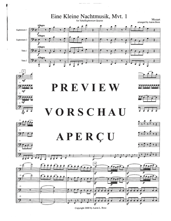 Product gallery: Page 3 of 19 Eine Kleine Nachtmusik, Mvt. 1 , , (Tuba Quartett EETT)