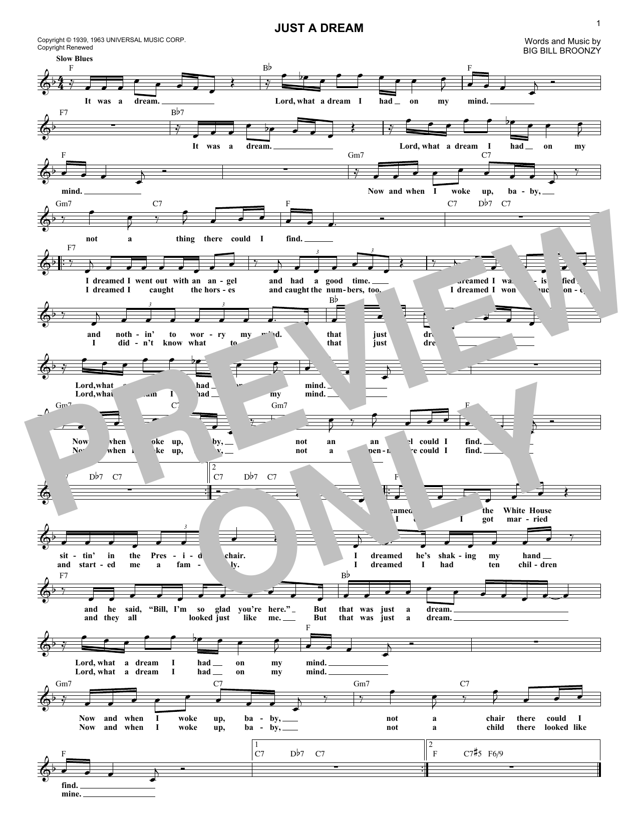 Product gallery: Page 1 of 1 Just A Dream, Big Bill Broonzy