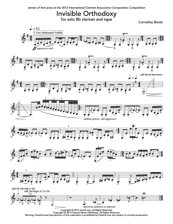 Product gallery: Page 1 of 10 Invisible Orthodoxy, , (clarinet and CD)