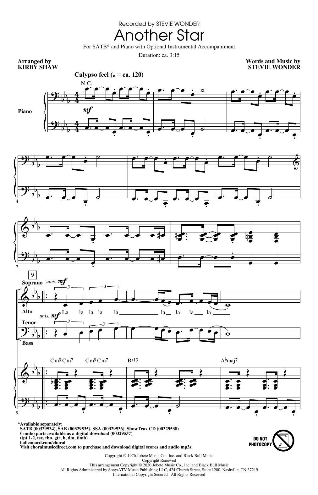 Product picture to: Another Star (arr. Kirby Shaw)