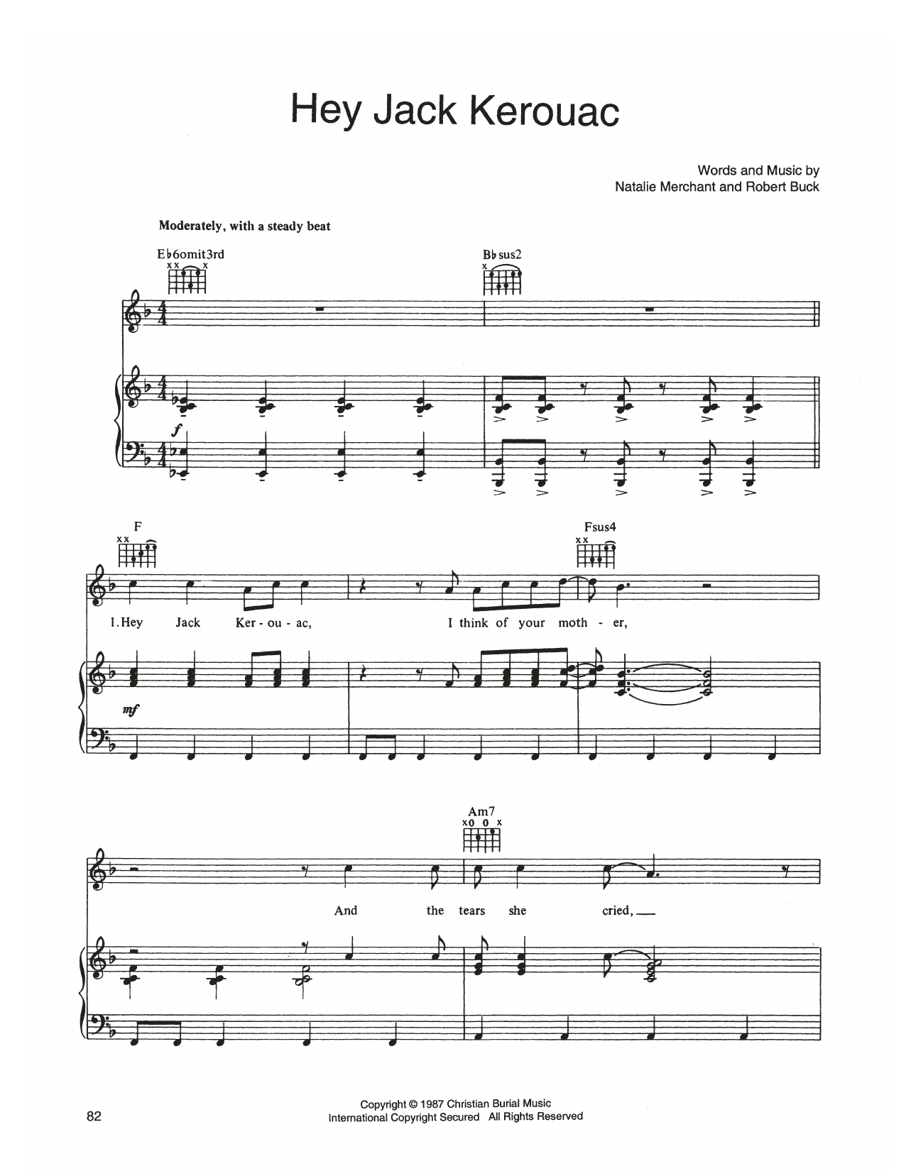 Produktgalerie: Seite 1 von 1 Hey Jack Kerouac, 10,000 Maniacs, Gesang, Gitarre, Klavier