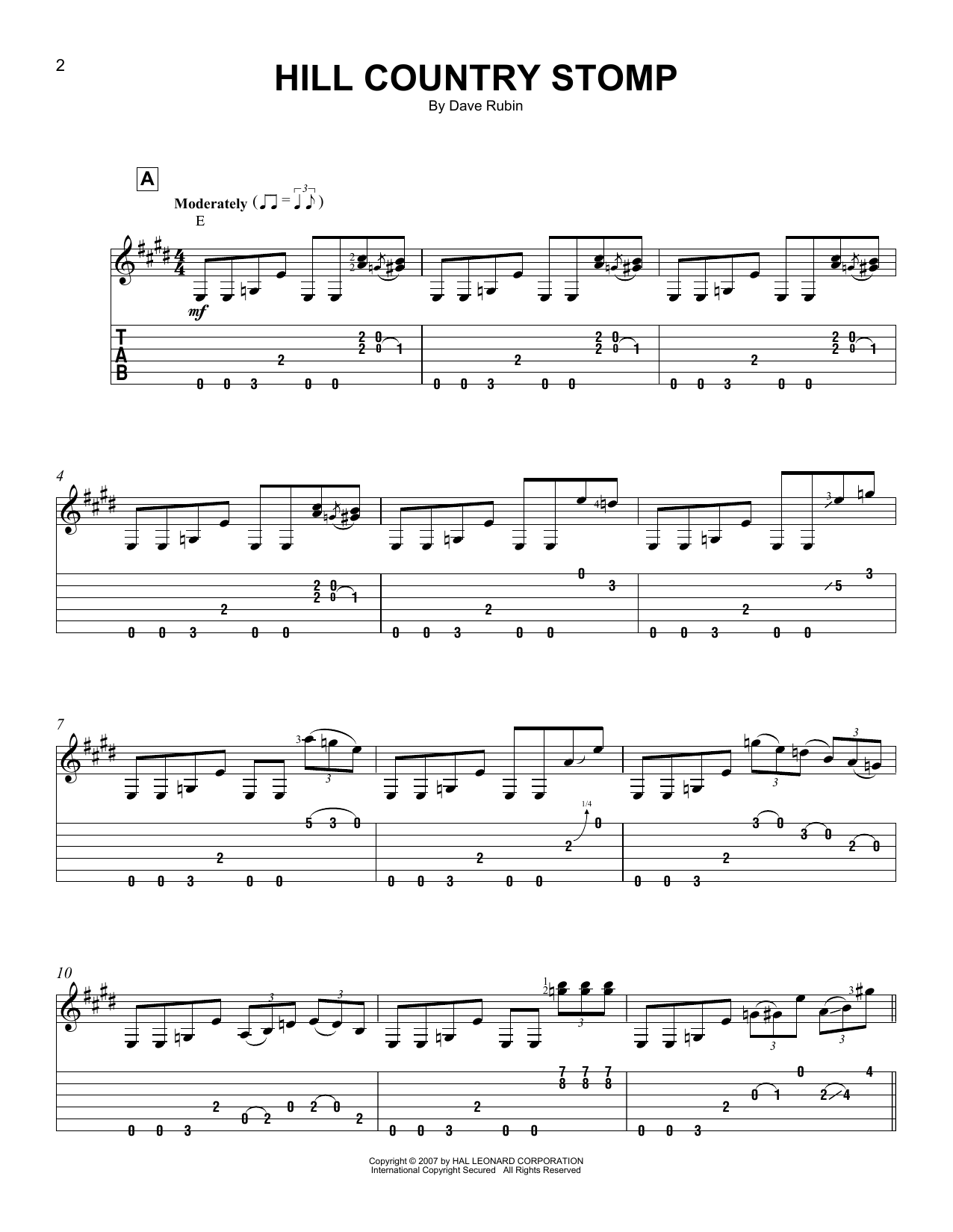 Produktgalerie: Seite 1 von 1 Hill Country Stomp, Dave Rubin, Gitarre