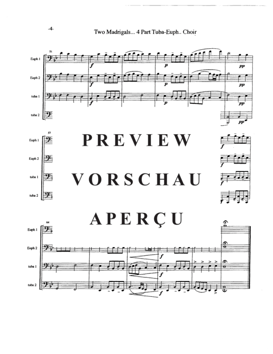 Produktgalerie: Seite 6 von 14 Two Madrigals , , (Tuba Quartett EETT)