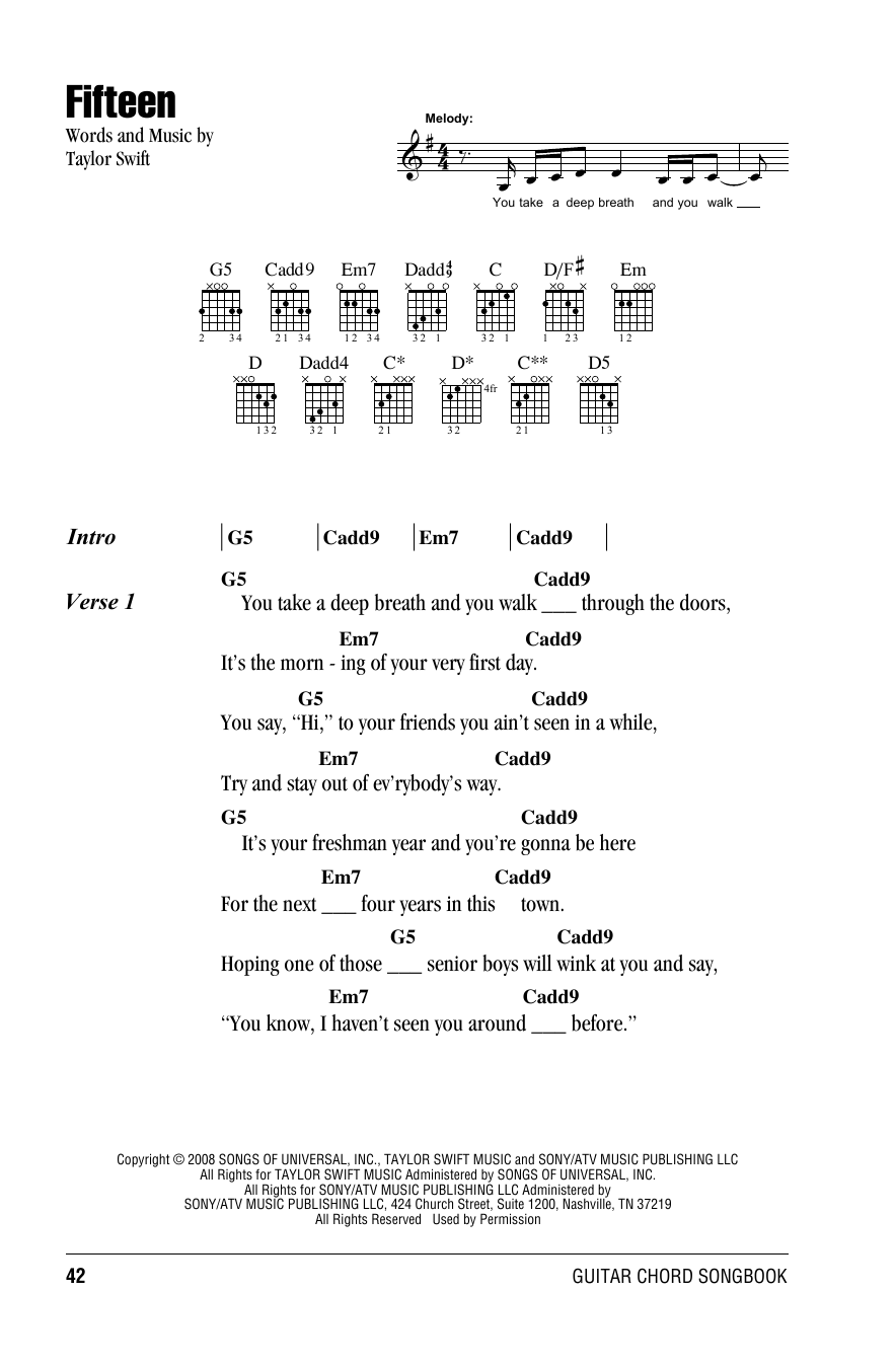 Product picture to:  Fifteen - Taylor Swift