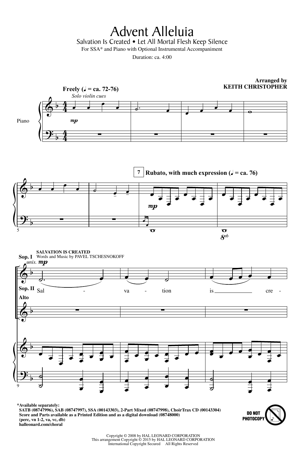 Product gallery: Page 1 of 1 Advent Alleluia, Keith Christopher