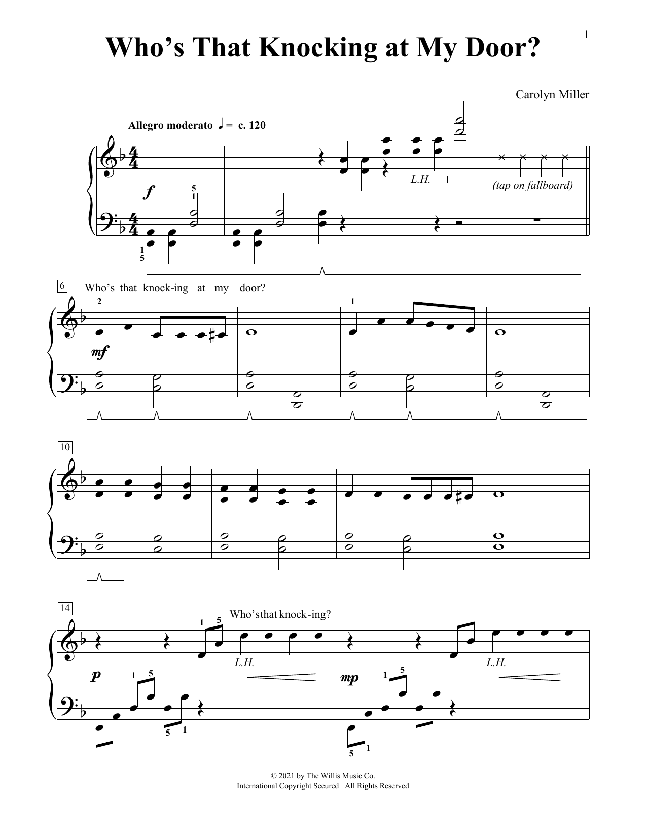 Produktgalerie: Seite 1 von 1 Who's That Knocking At My Door?, Carolyn Miller, Klavier