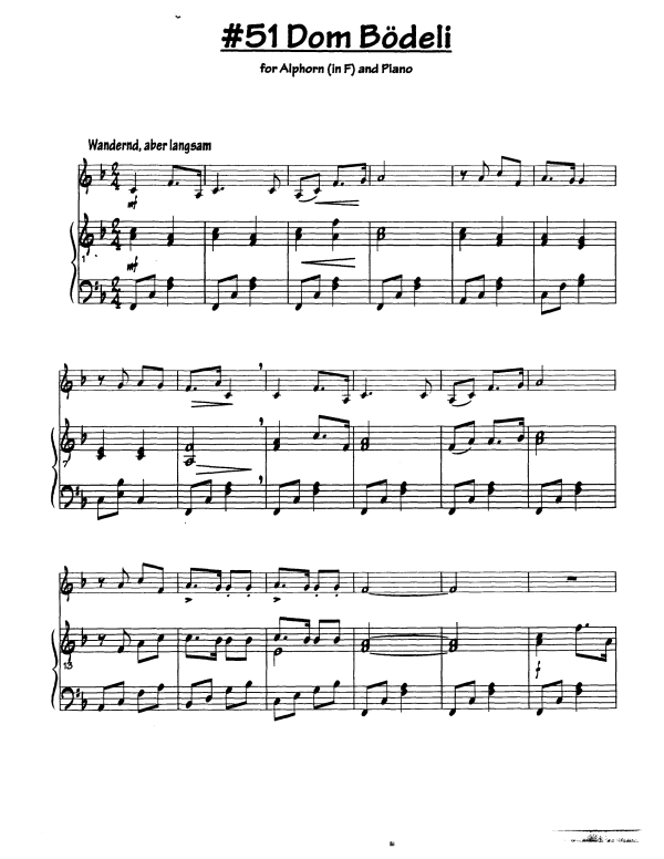 Produktgalerie: Seite 1 von 7 Dom Bödeli, , Alphorn in F und Klavier