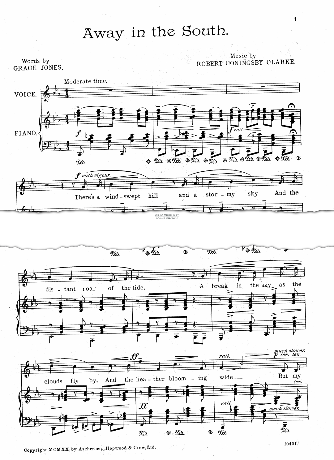 Produktgalerie: Seite 1 von 1 Away In The South, Robert Coningsby Clarke, Gesang, Klavier