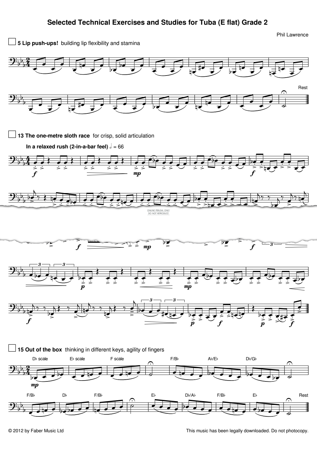 Product gallery: Page 1 of 1 Selected Technical Exercises and Studies for Tuba (E flat) Grade 2, 