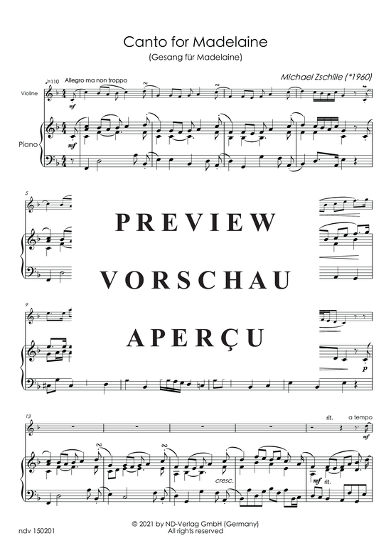 gallery: Canto for Madelaine , , (Violine und Klavier)