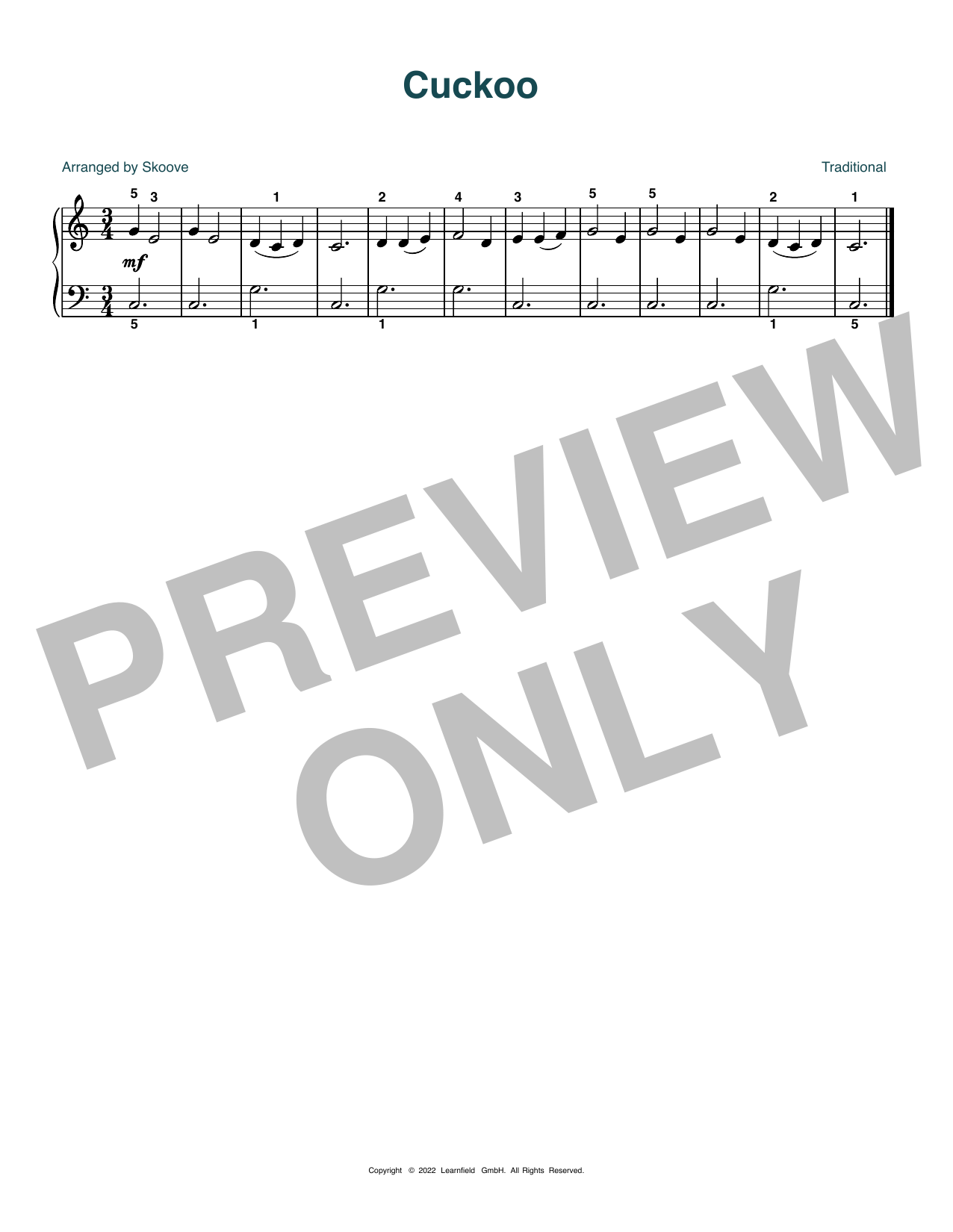 Produktbild zu: Cuckoo (arr. Skoove)