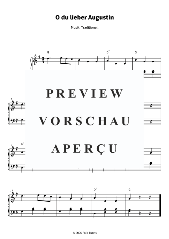 Produktbild zu: O du lieber Augustin - Alles ist hin - Wiener Volkslied-WalzerTraditional