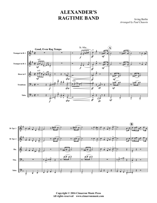 Produktbild zu: Alexander's Ragtime Band Irving Berlin
