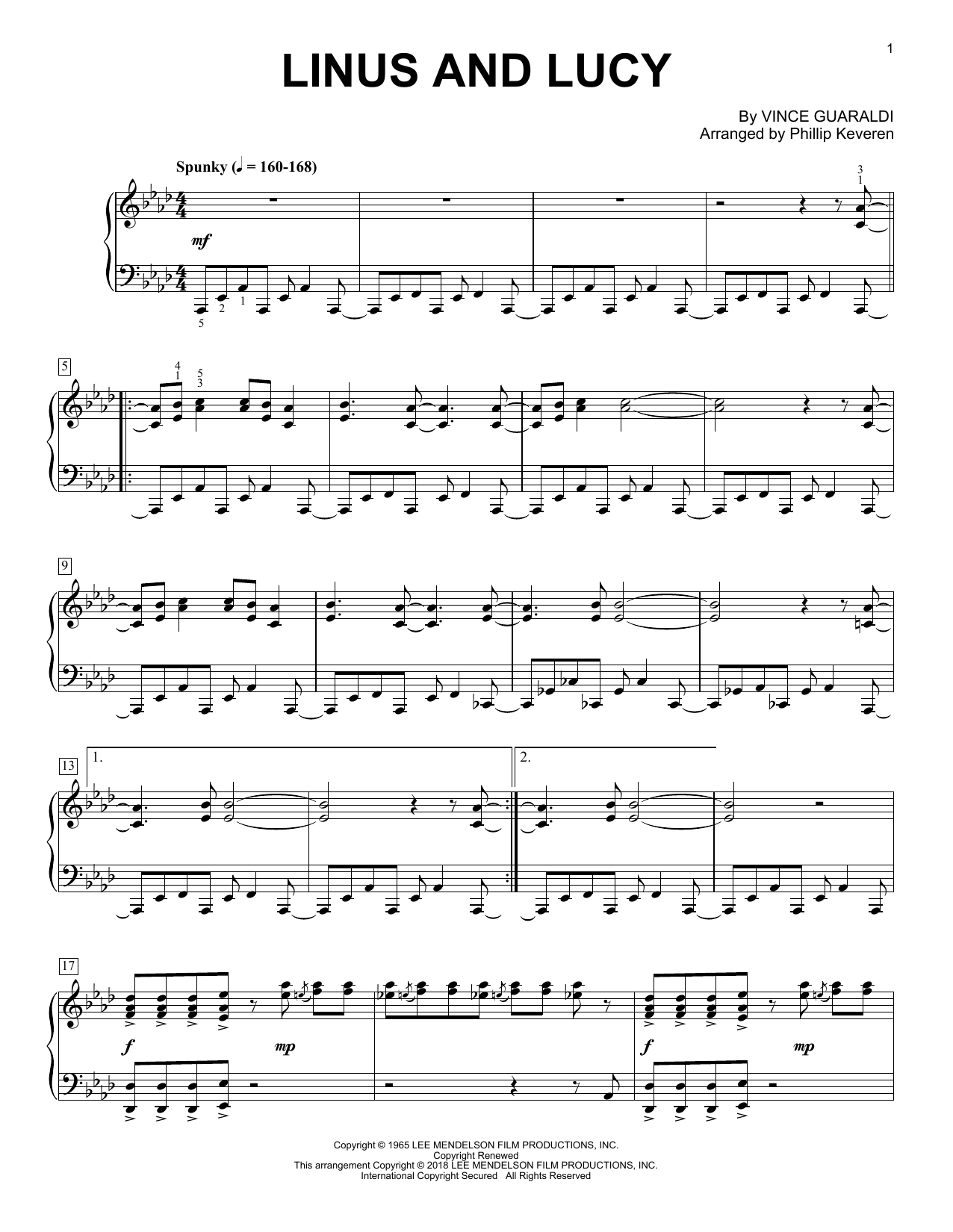 Product picture to: Linus And Lucy (arr. Phillip Keveren)