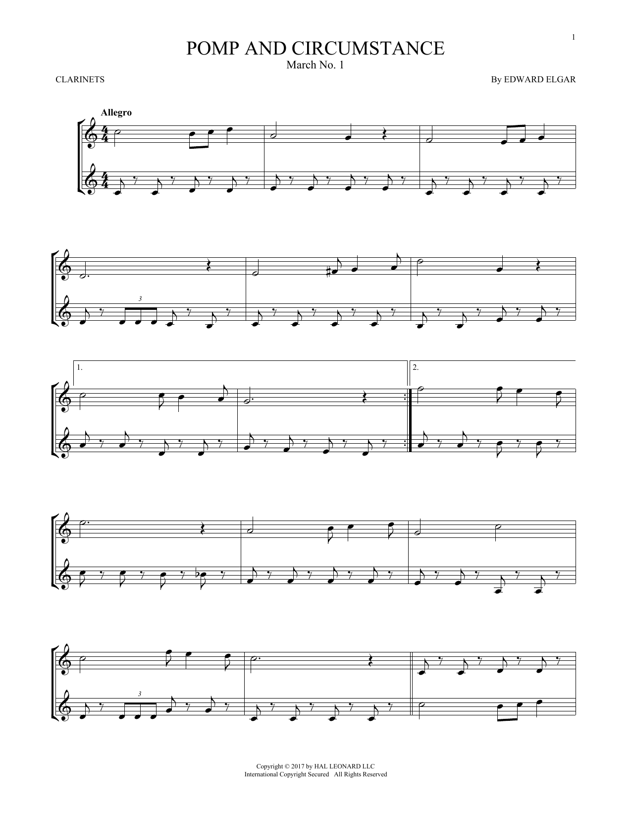 Product gallery: Page 1 of 1 Pomp And Circumstance, March No. 1, Edward Elgar