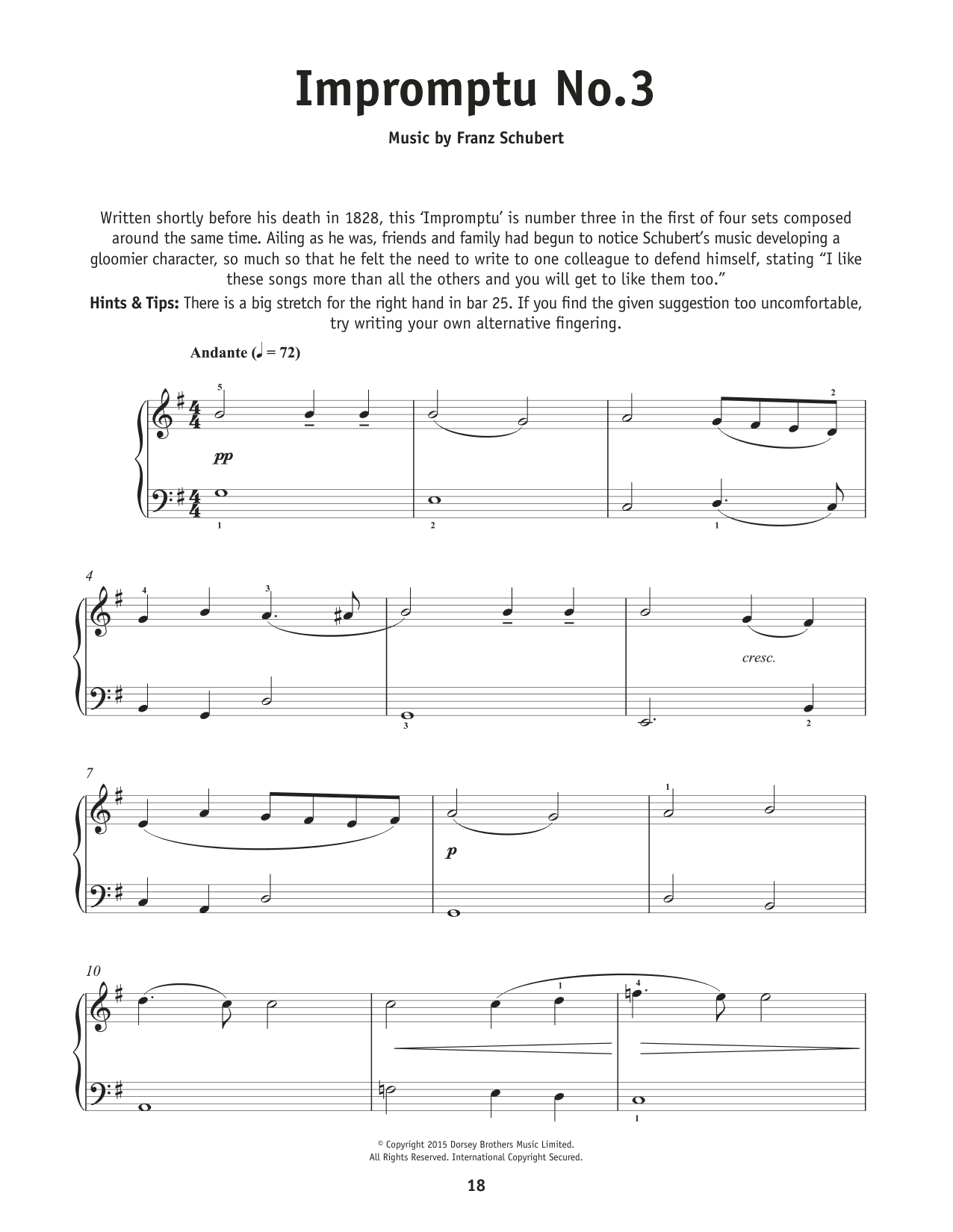 Produktgalerie: Seite 1 von 1 Impromptu By Franz Schubert, Op. 90, No. 2, Left Hand Study, Johannes Brahms, Klavier