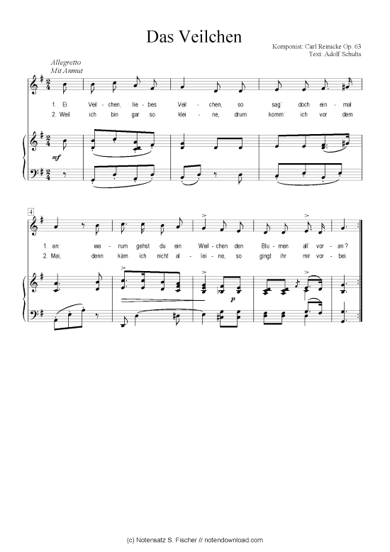Product picture to: Das Veilchen Carl Reinecke Op. 63 / Adolf Schults