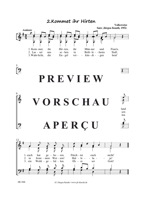 Product gallery: Page 3 of 7 Kommet ihr Hirten  (6 Varianten) , ,  (mixed choir)