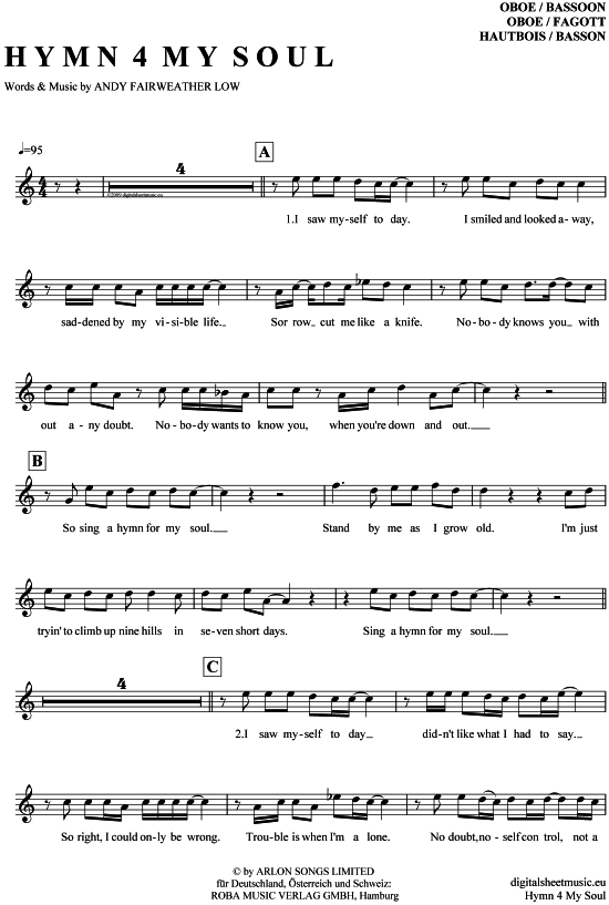 Produktgalerie: Seite 1 von 4 Hymn 4 my soul , Cocker, Joe, (Oboe / Fagott)