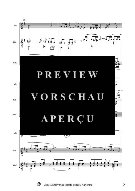 gallery: Vocalise Opus 34 Nr. 14, , Trio für 2Gitarren & Violoncello