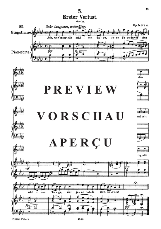 gallery: Erster Verlust D.226 , , (Gesang hoch + Klavier)