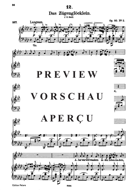 Product gallery: Page 2 of 5 Das Zügenglöcklein D.871, , High Voice and Piano