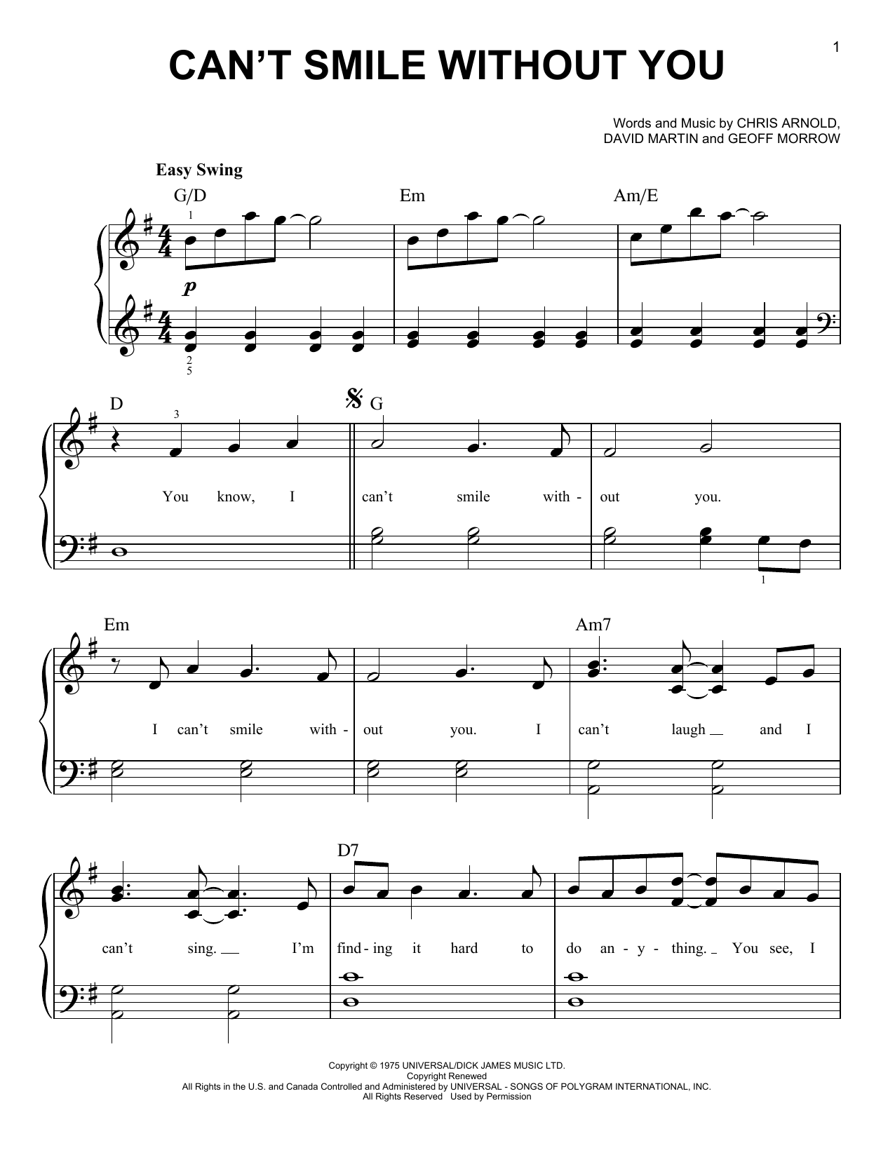 Produktbild zu: Can't Smile Without You