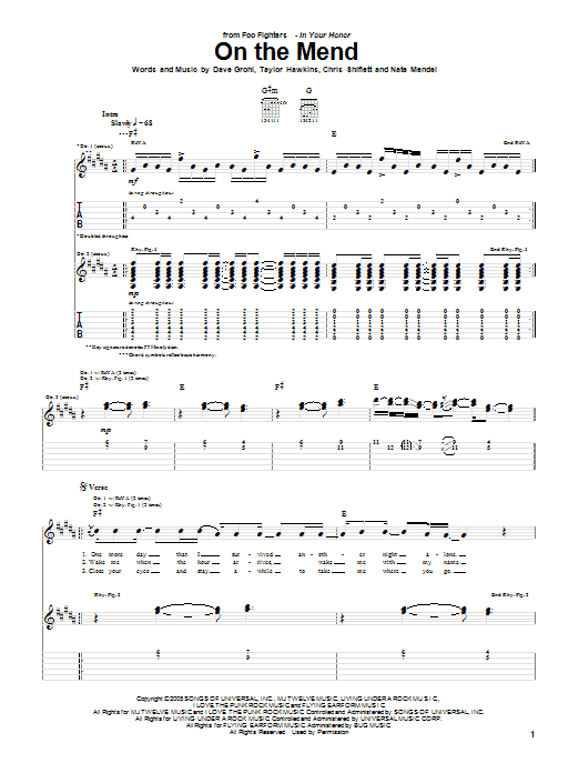 Produktgalerie: Seite 1 von 1 On The Mend, Foo Fighters, Gitarre
