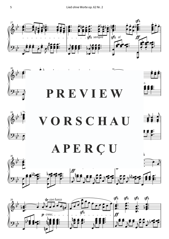 Product gallery: Page 7 of 8 Lied ohne Worte op. 62 Nr. 2, , Solo Piano