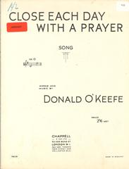 cover: Close Each Day With A Prayer, Donald O'Keefe