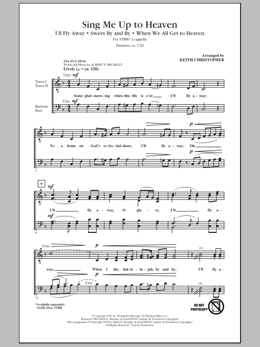 Product picture to: Sing Me Up To Heaven (Medley)
